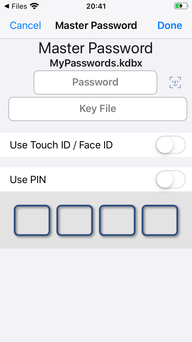 KyPass interface