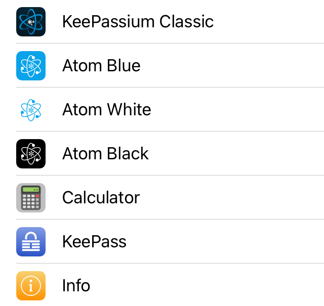 Alternative KeePassium app icons