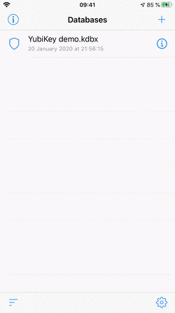 Demo of YubiKey support in KeePassium for iOS