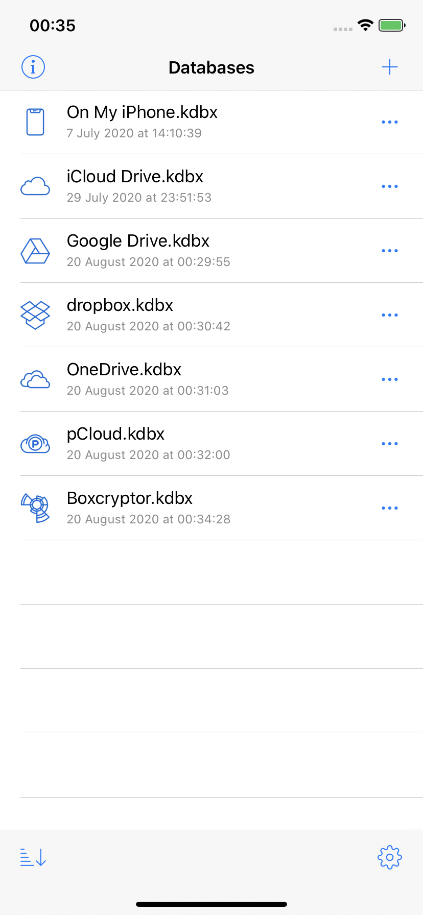 Screenshot: File location icons