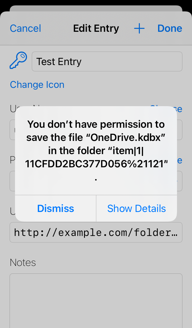 Error screenshot: You don&#39;t have permission to save the file &#39;...&#39; in the folder &#39;...&#39;