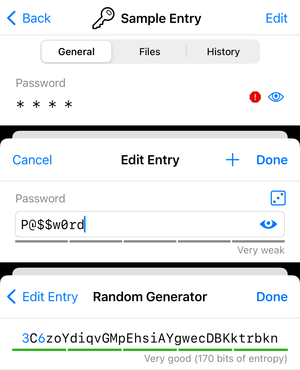 Password strength meter in different contexts